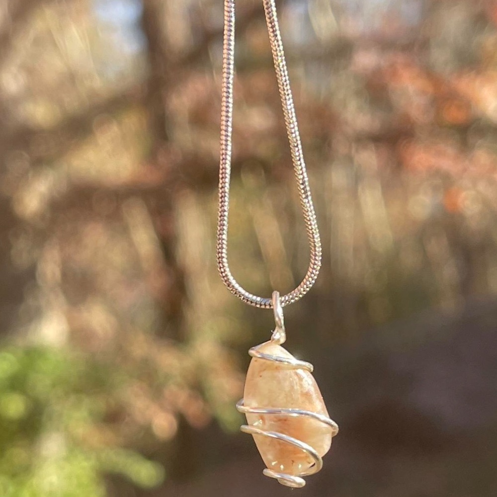 Moonstone crystal necklace